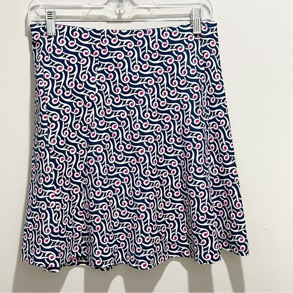 UNIQLO Women’s Blue Geometric Print Pull-On A-Line Ponte Flare Skirt Size M - Picture 4 of 5